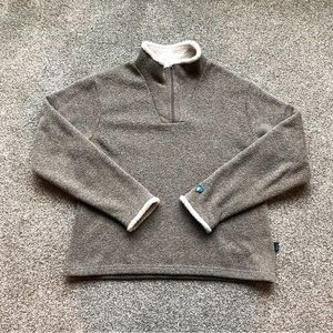 KUHL OATMEAL ALFPACA FLEECE 1/4 ZIP PULLOVER SWEATER LARGE